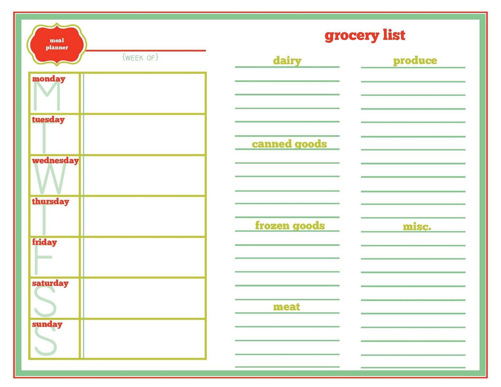 Taylorgray: Meal Planner Freebie | Meal Planner Printable