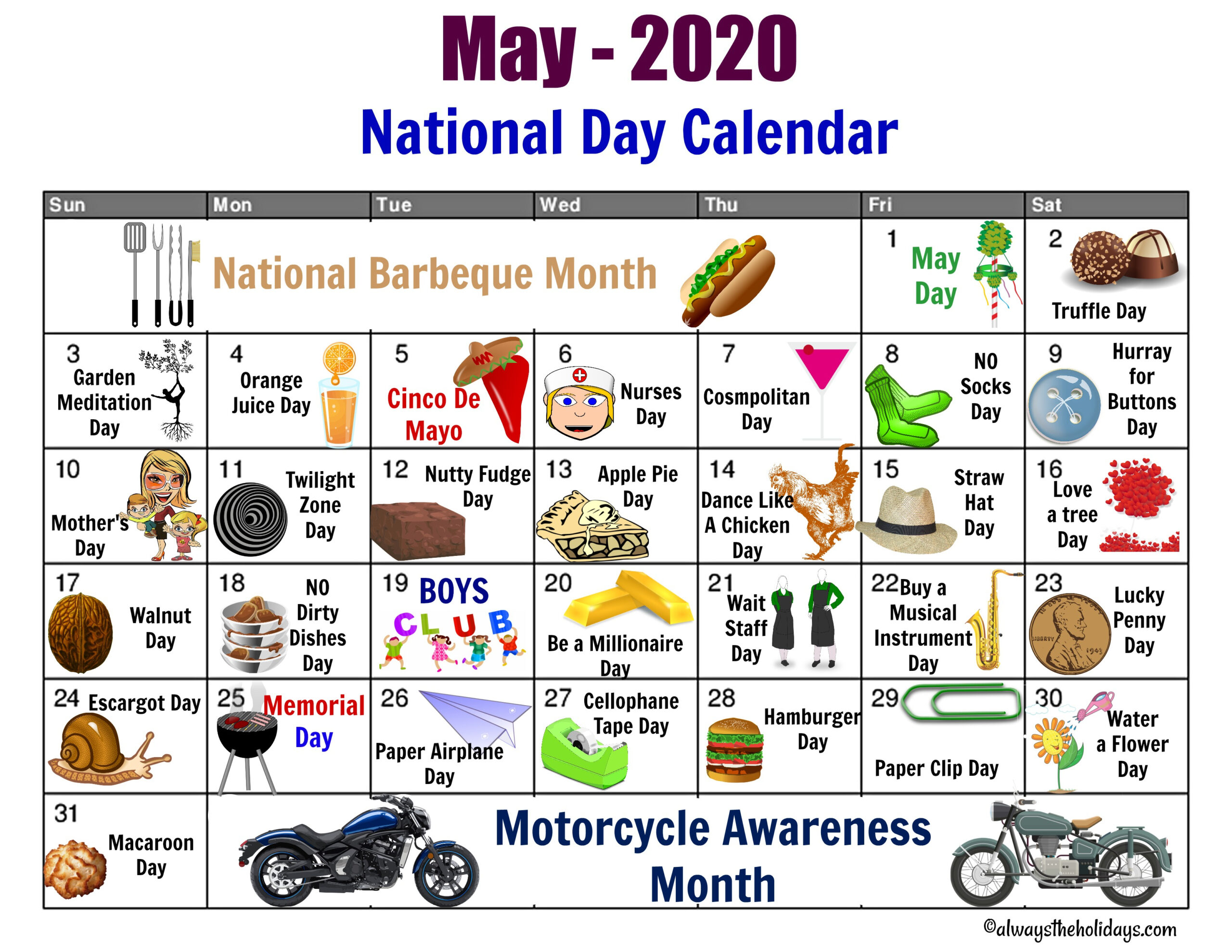 Today Is National What Day Printable Calendar | Printable
