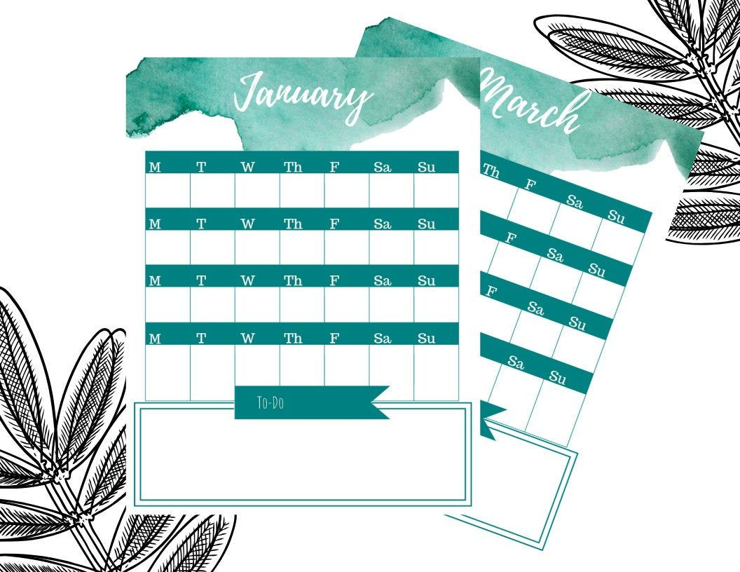 Undated Printable Calendar Pages Monthly With To Do