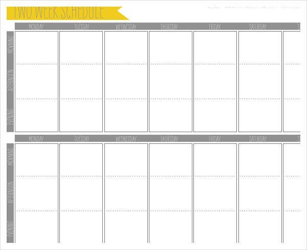 Week Calendar Template - 6+ Free Sample, Example, Format