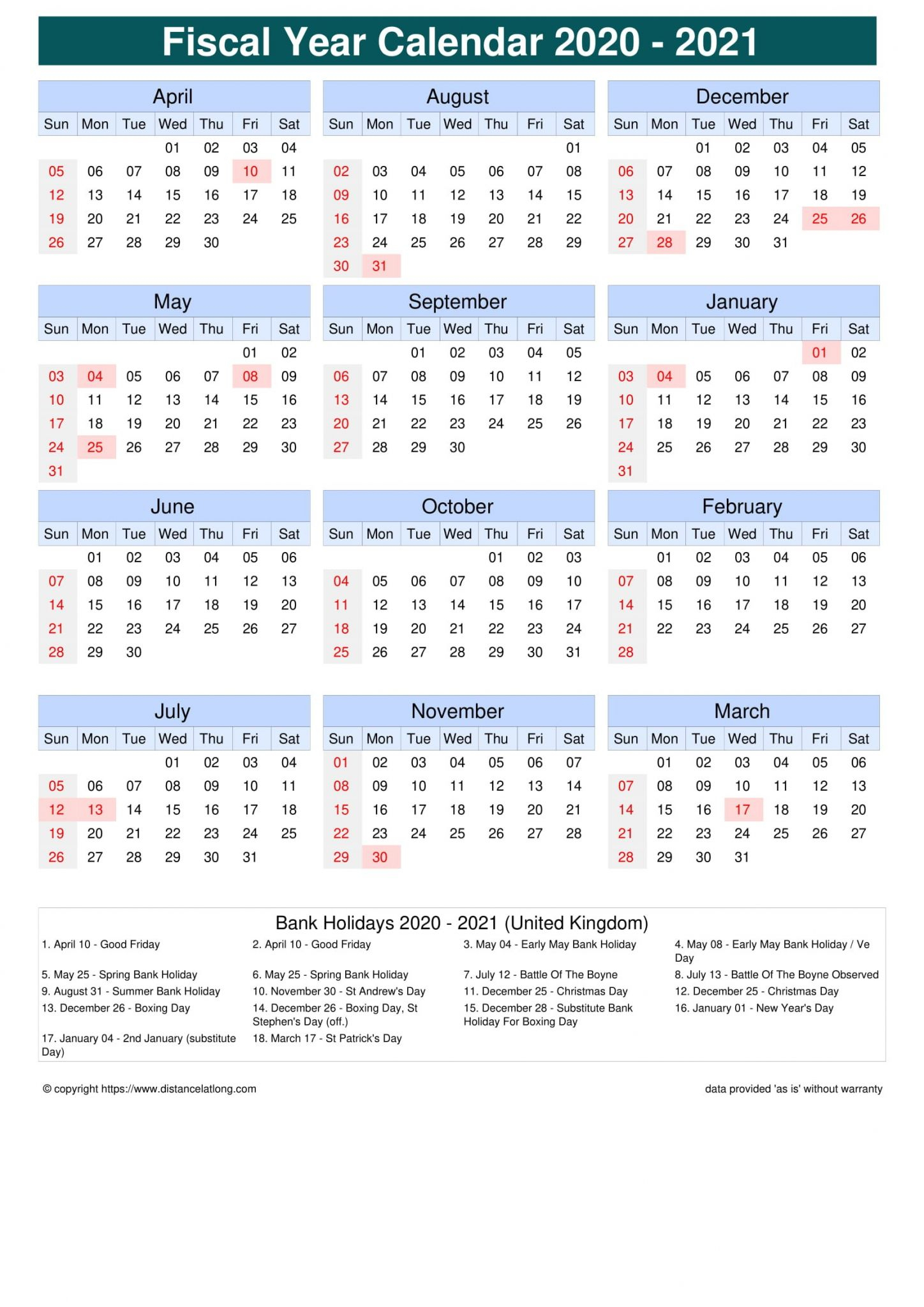 Week Numbers Of A Financial Year 2021 | Free Printable