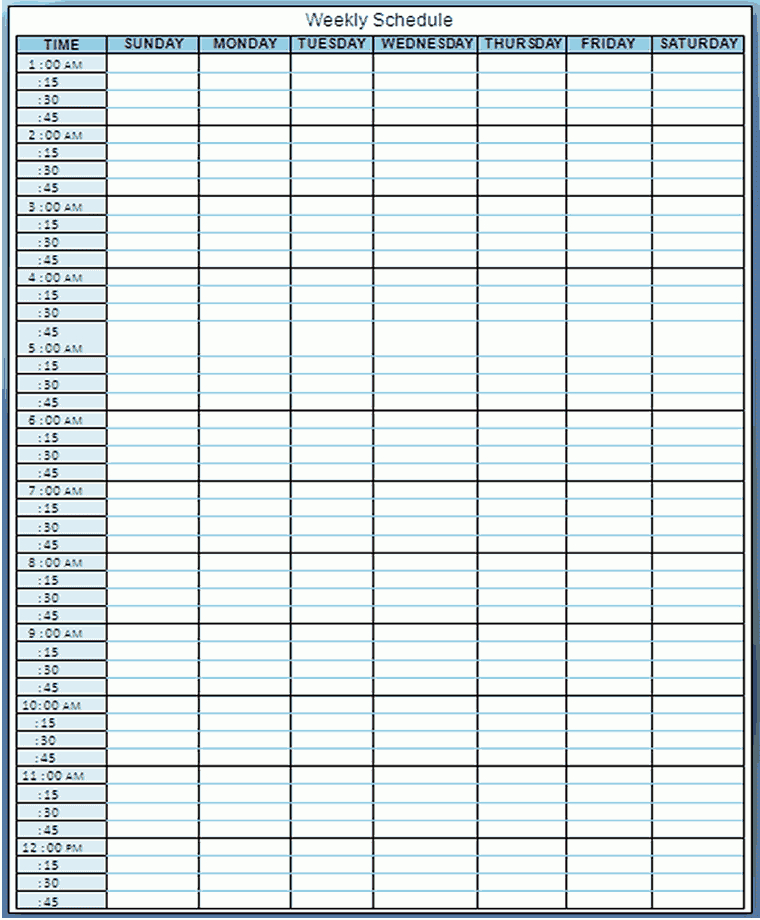 Excel Time 15 Minute Increments