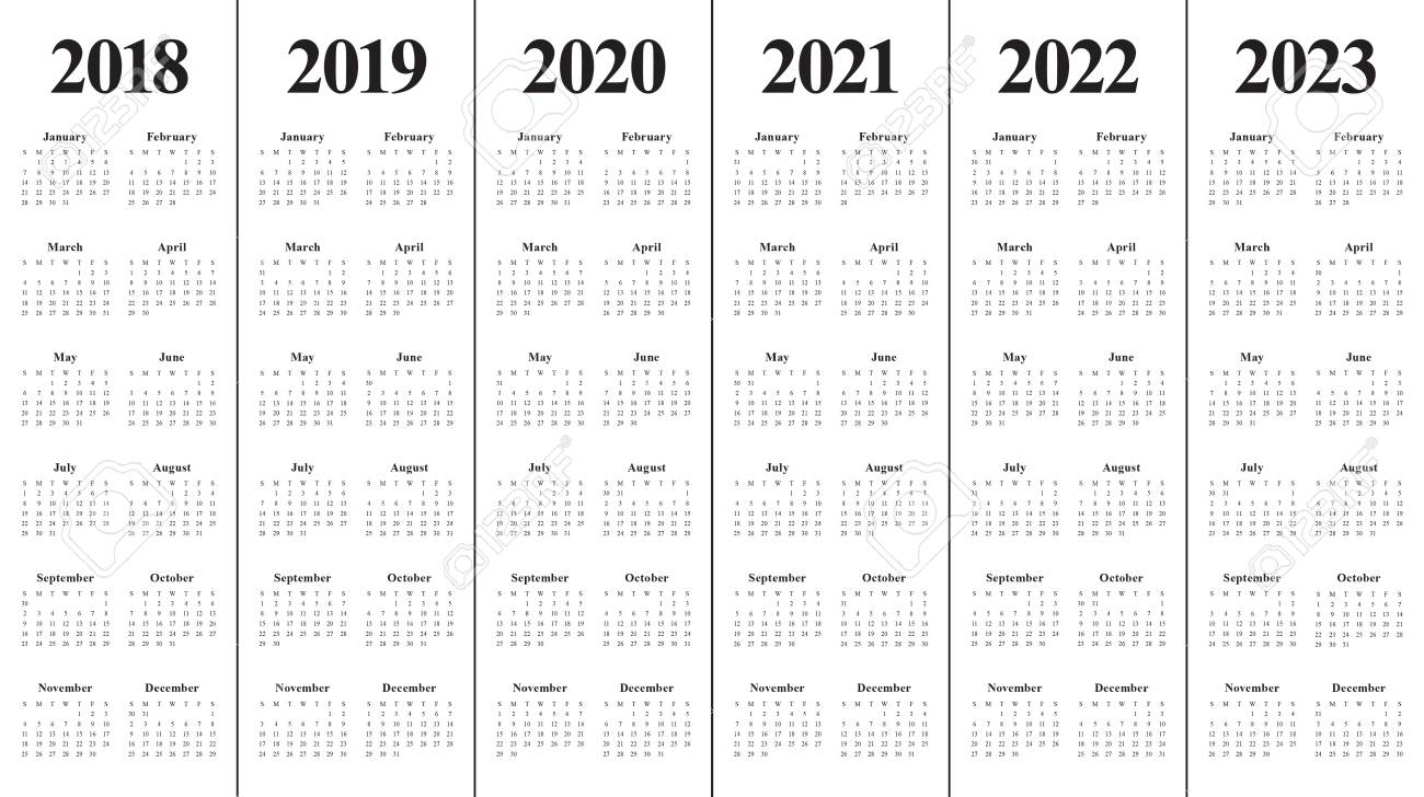 Yearly Calendar 2020 2021 2022 2023 - Calendar Inspiration