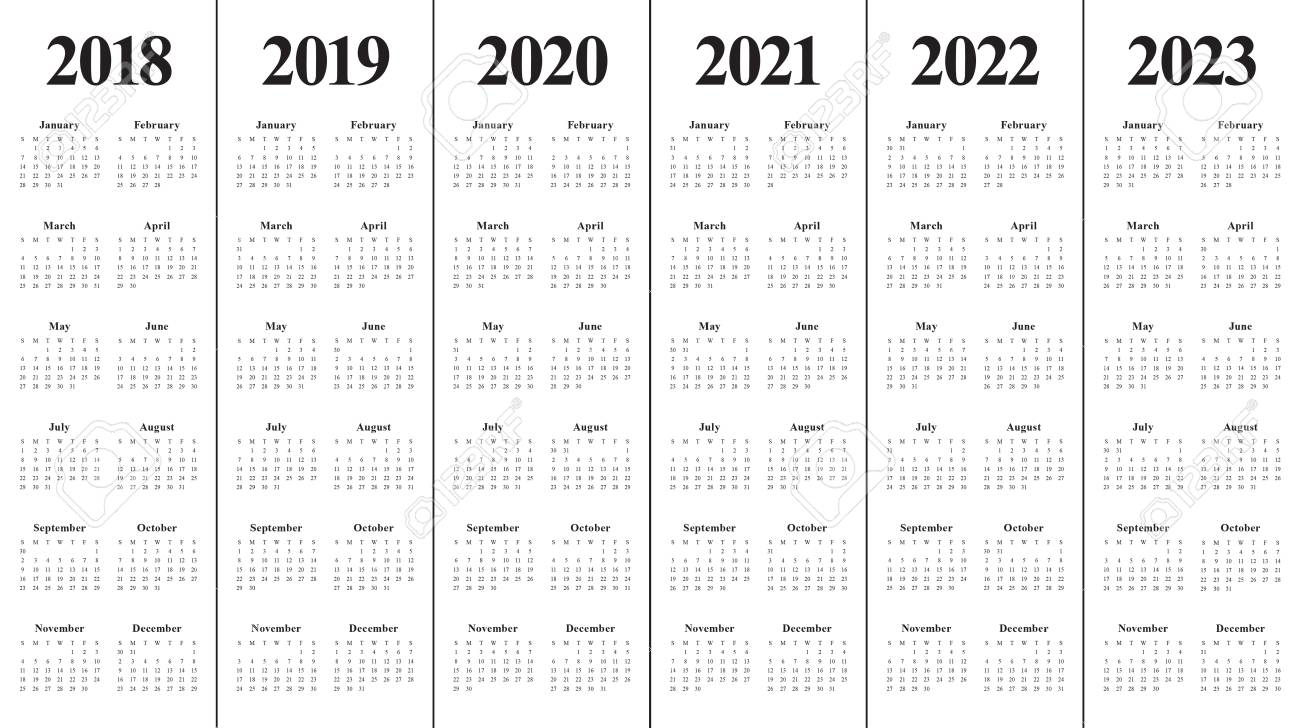 3 Year Printable Calendar 2021 2022 2023