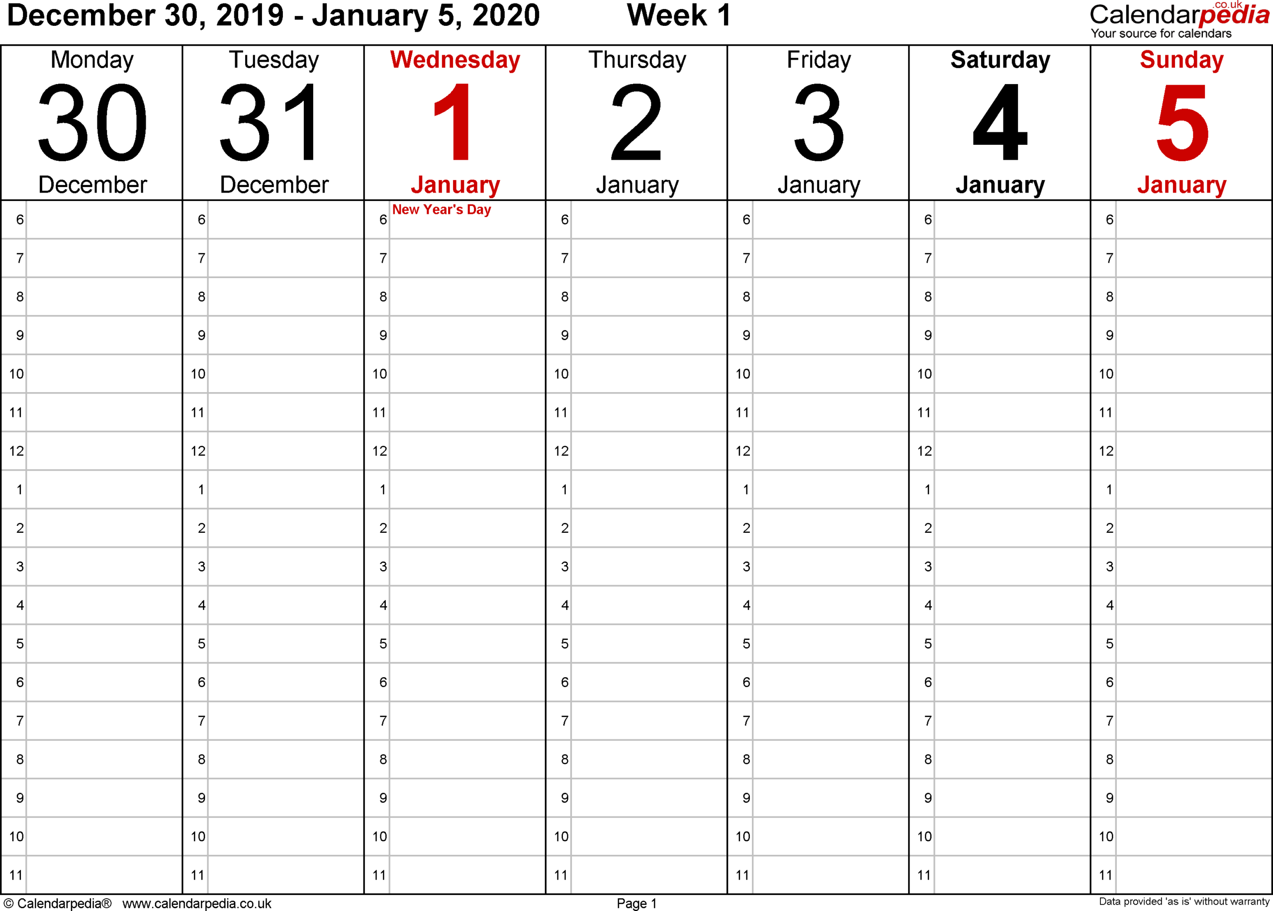 Yearly Week Number Calendar Excel | Calendar Printables