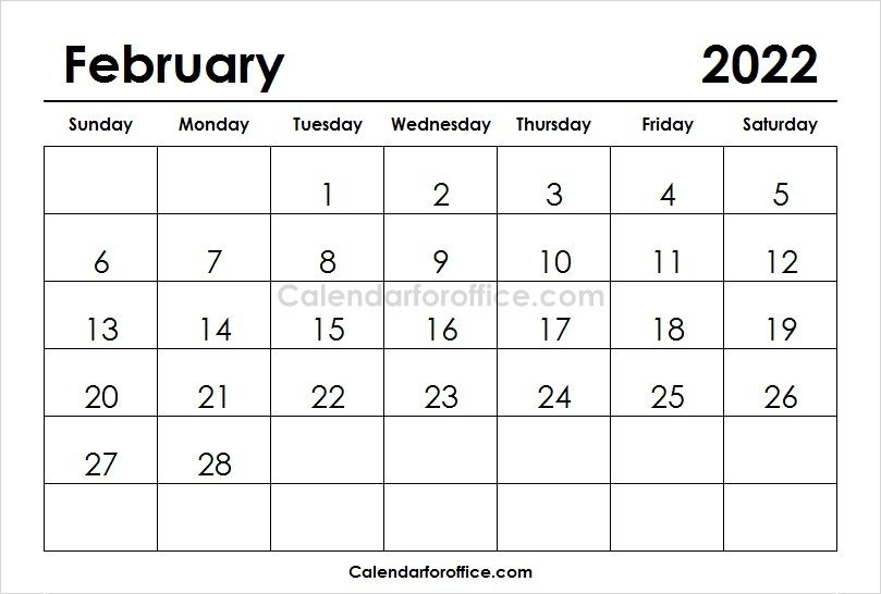 20+ Calendar 2022 February - Free Download Printable Calendar Templates ️