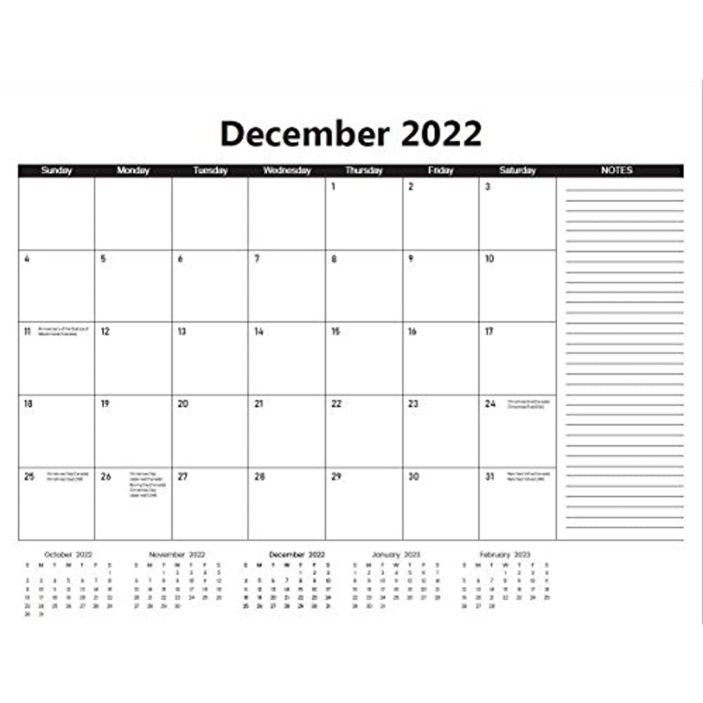 2021-2022 24-Month Desk Calendar Canadian And Us Holidays