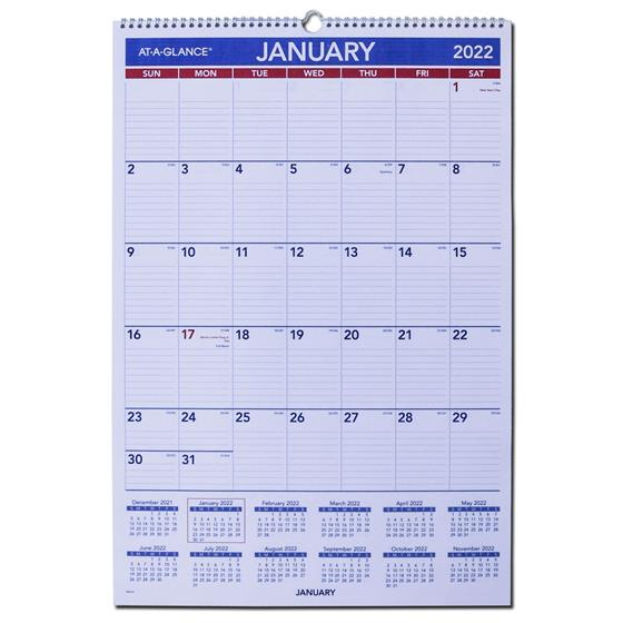 2022 At-A-Glance Pm3-28, Monthly Wall Calendar 15-1/2 X 22