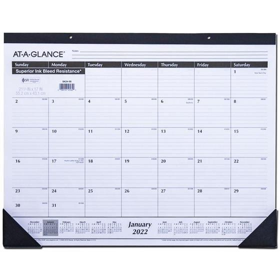 2022 At-A-Glance Sk24-00 Desk Pad Calendar, 21-3/4 X 17