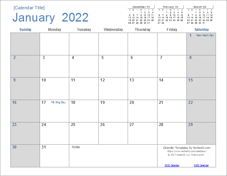 2022 Calendar Templates And Images