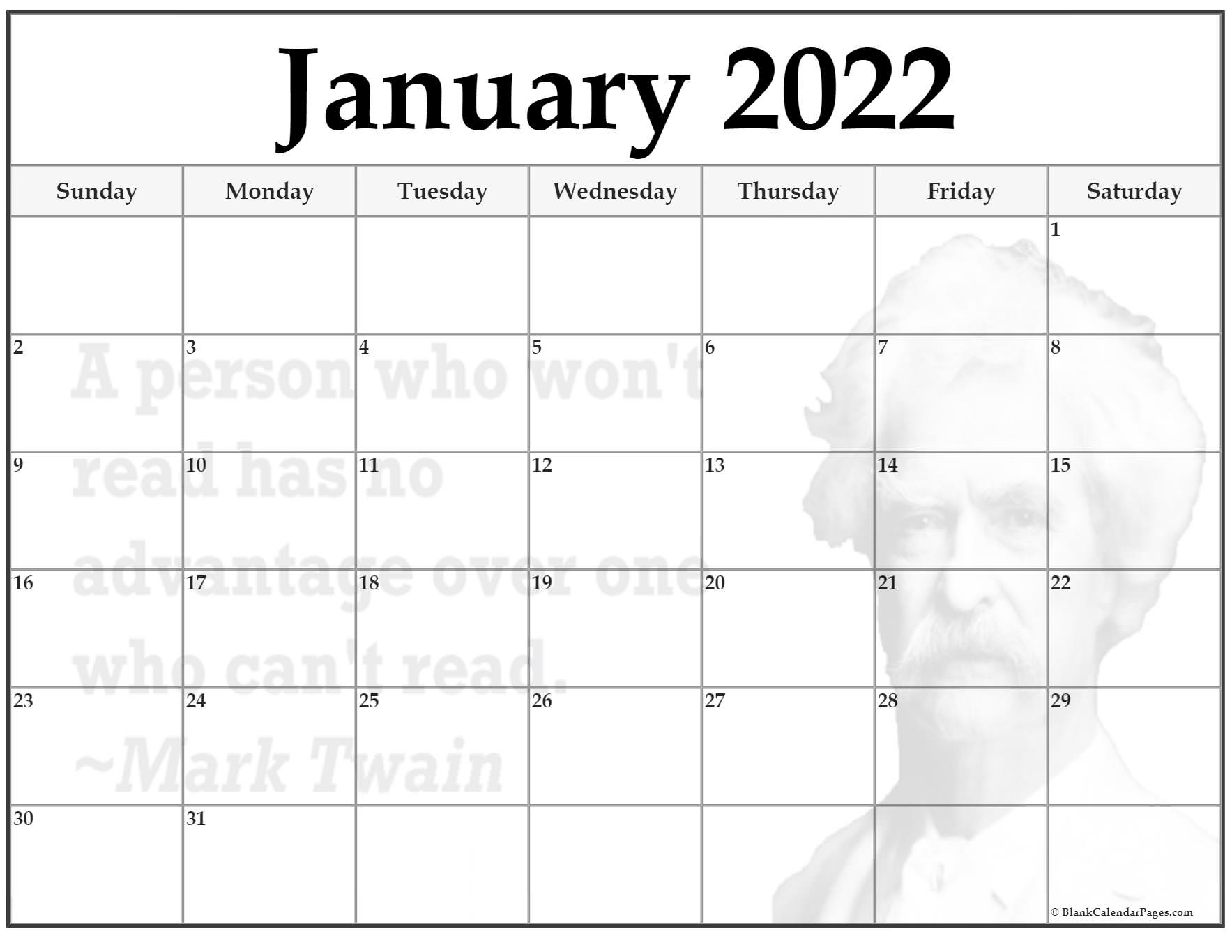 24+ January 2022 Quote Calendars