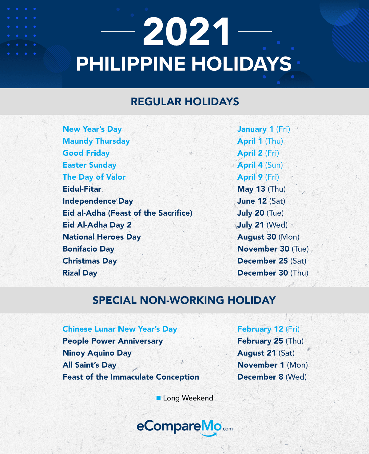 32 Legal Holidays 2021 Philippines August | Happy