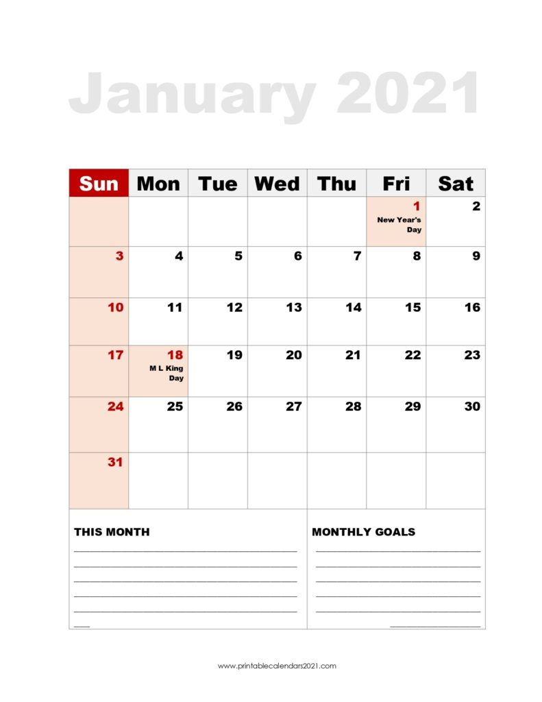 65+ January 2022 Calendar Printable, January 2022 Calendar