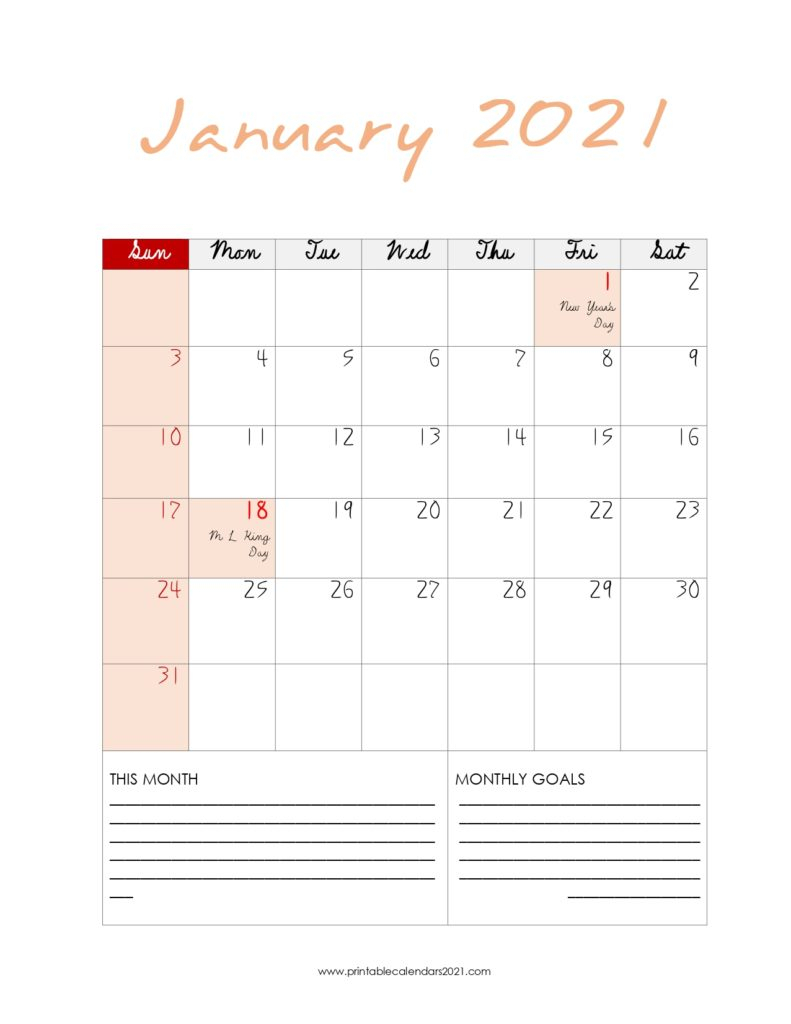 65+ January 2022 Calendar Printable, January 2022 Calendar