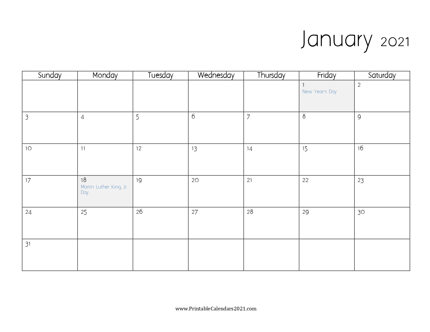 65+ January 2022 Calendar Printable, January 2022 Calendar