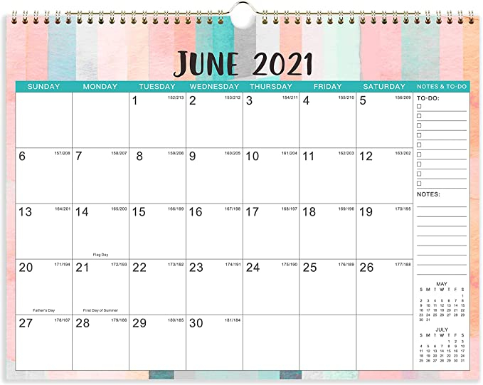 Amazon : 2021-2022 Calendar - 18 Monthly Wall Calendar