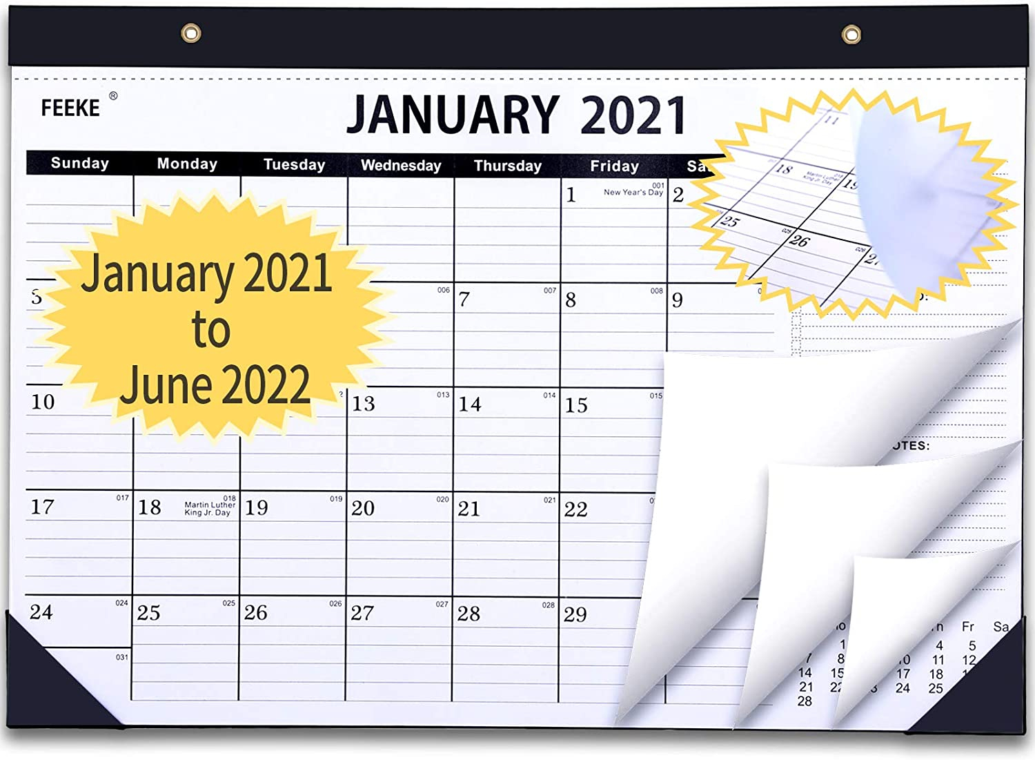 Amazon : 2021 Desk Calendar - 18 Months Desk Calendar