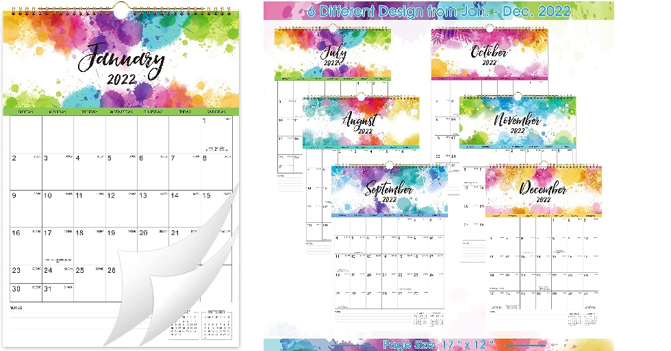 Amazon: 2022 Wall Calendar - 2022 Monthly Calendar From