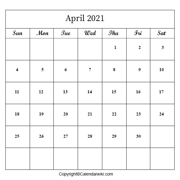 April 2021 Wiki Calendar / 2022 2023 Two Year Calendar