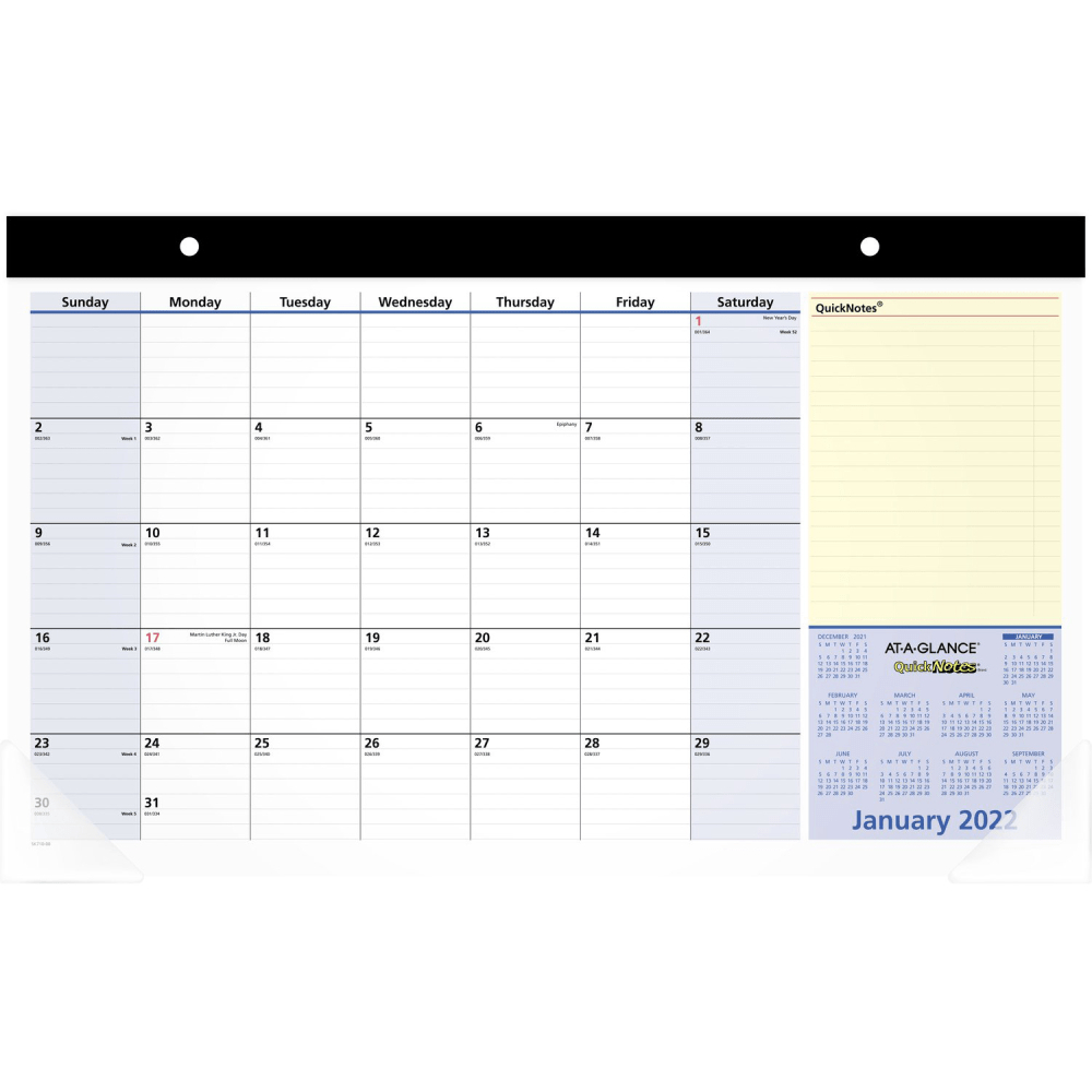 At-A-Glance Quicknotes Compact 13-Month Desk Pad Calendar