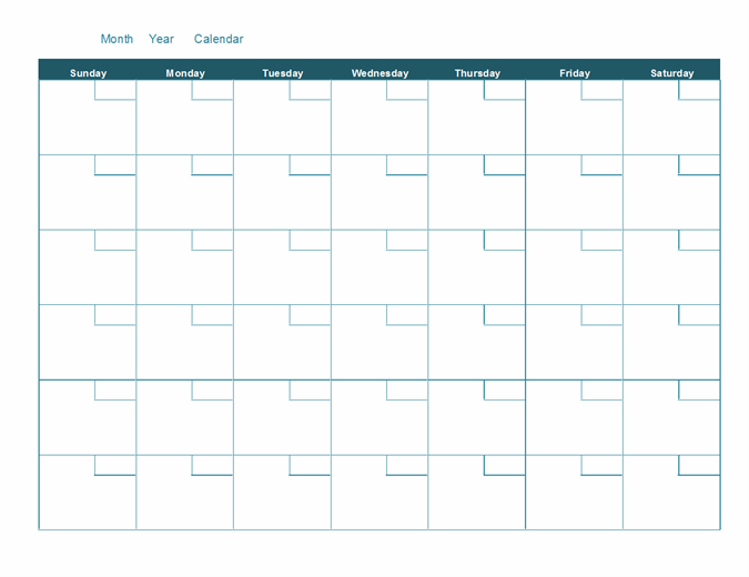 Blank Month Calendar Pdf