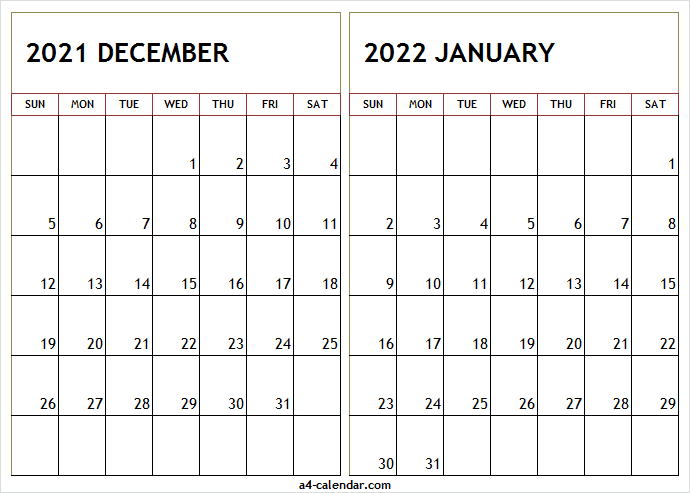 Calendar December 2021 January 2022 Nz - Printable