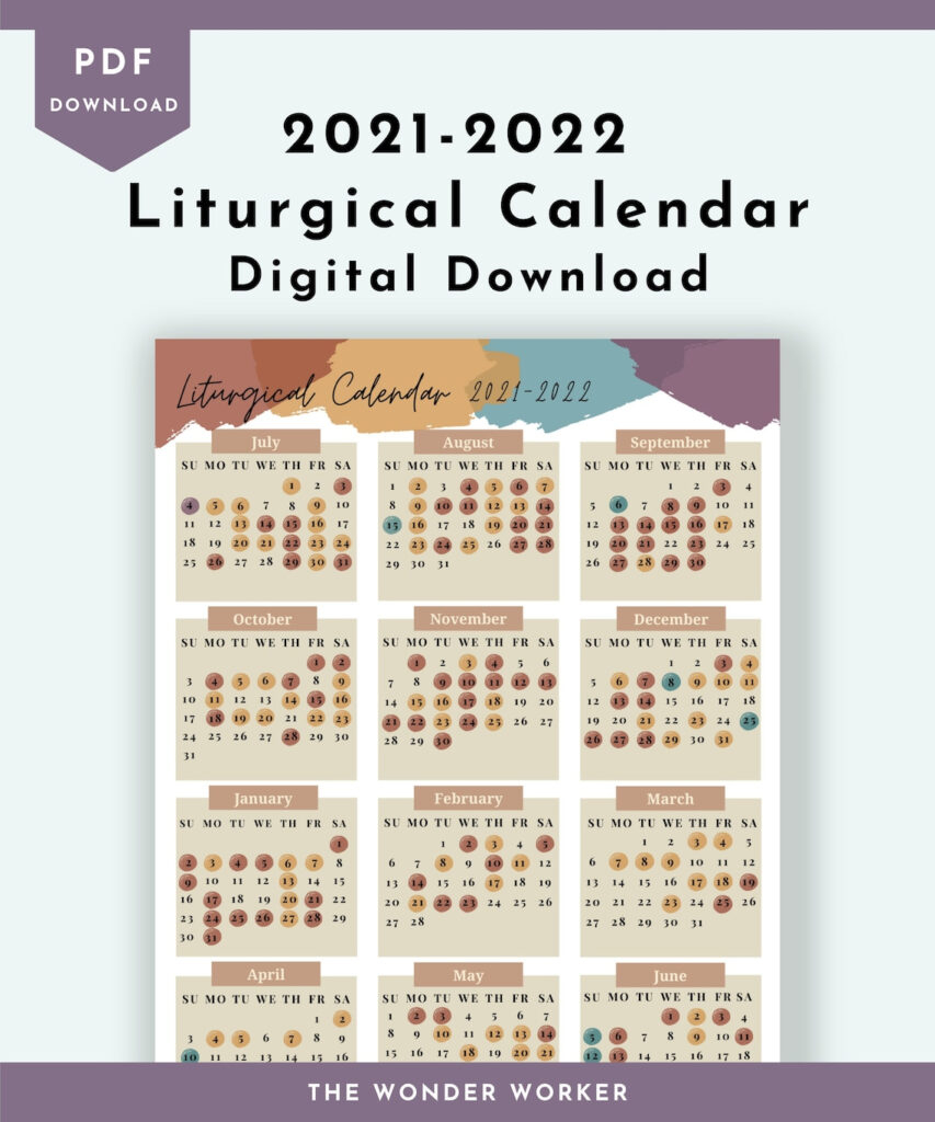 Catholic Liturgical Calendar 2022 Printable - Printable