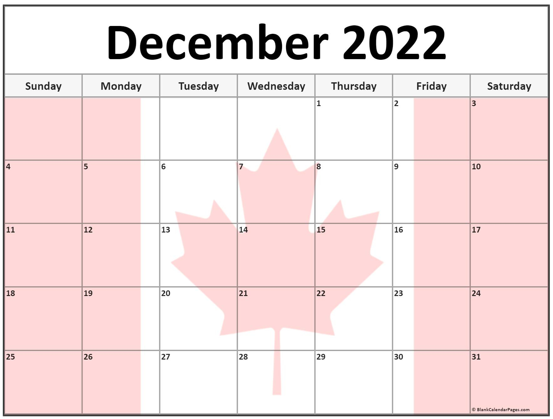 Collection Of December 2022 Photo Calendars With Image