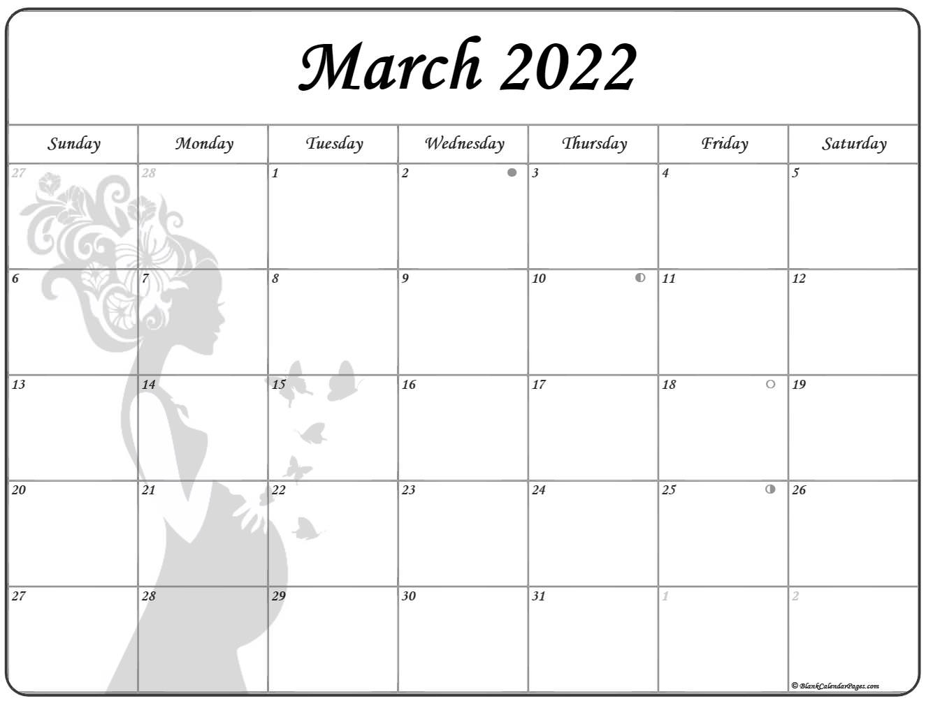 Collection Of March 2022 Photo Calendars With Image Filters.