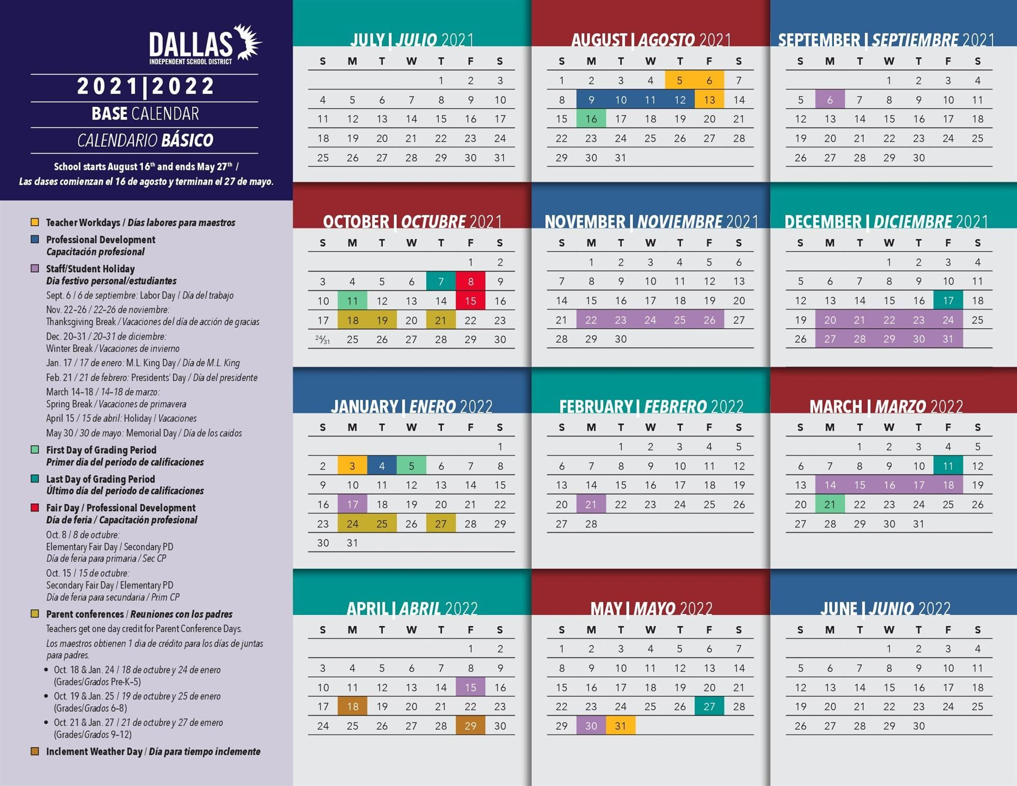 Dallas Isd Calendar 2022 Singapore