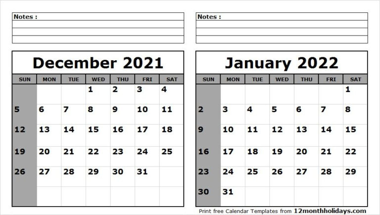 December 2021 And January 2022 Calendar Nz Free Calendar