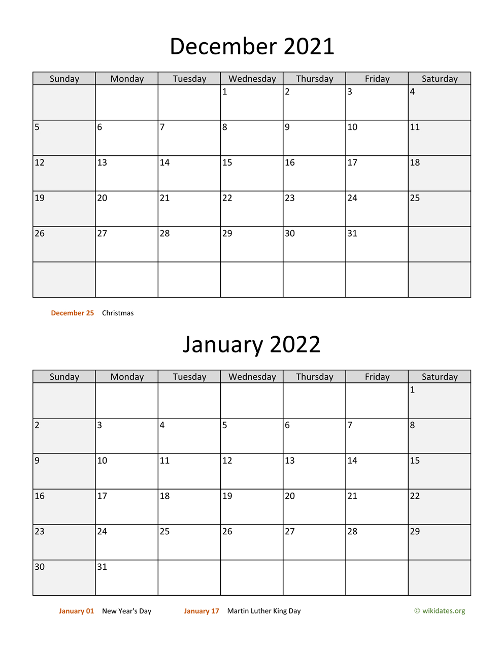 December 2021 And January 2022 Calendar Nz - Free Calendar