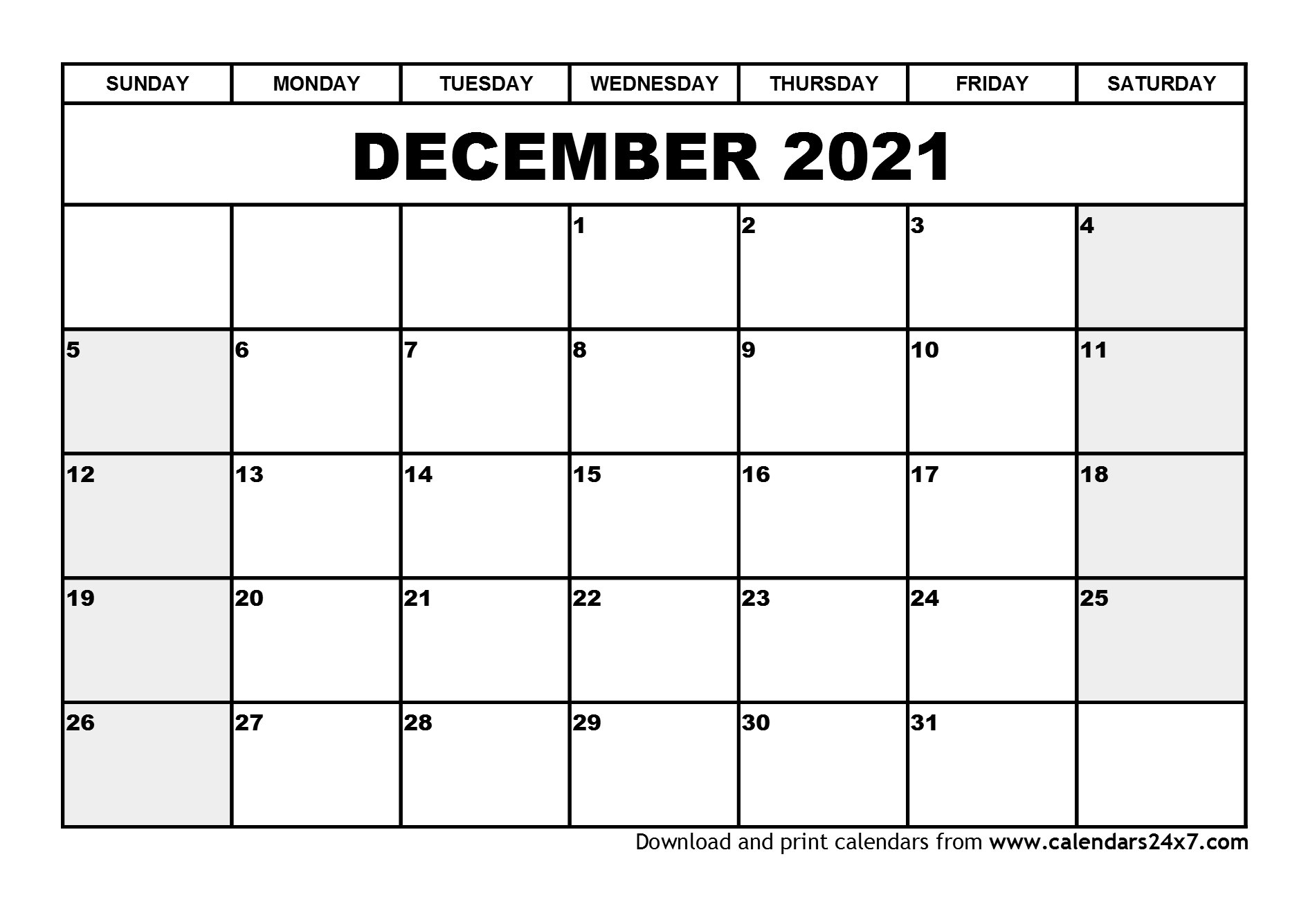 December 2021 Calendar &amp; January 2022 Calendar