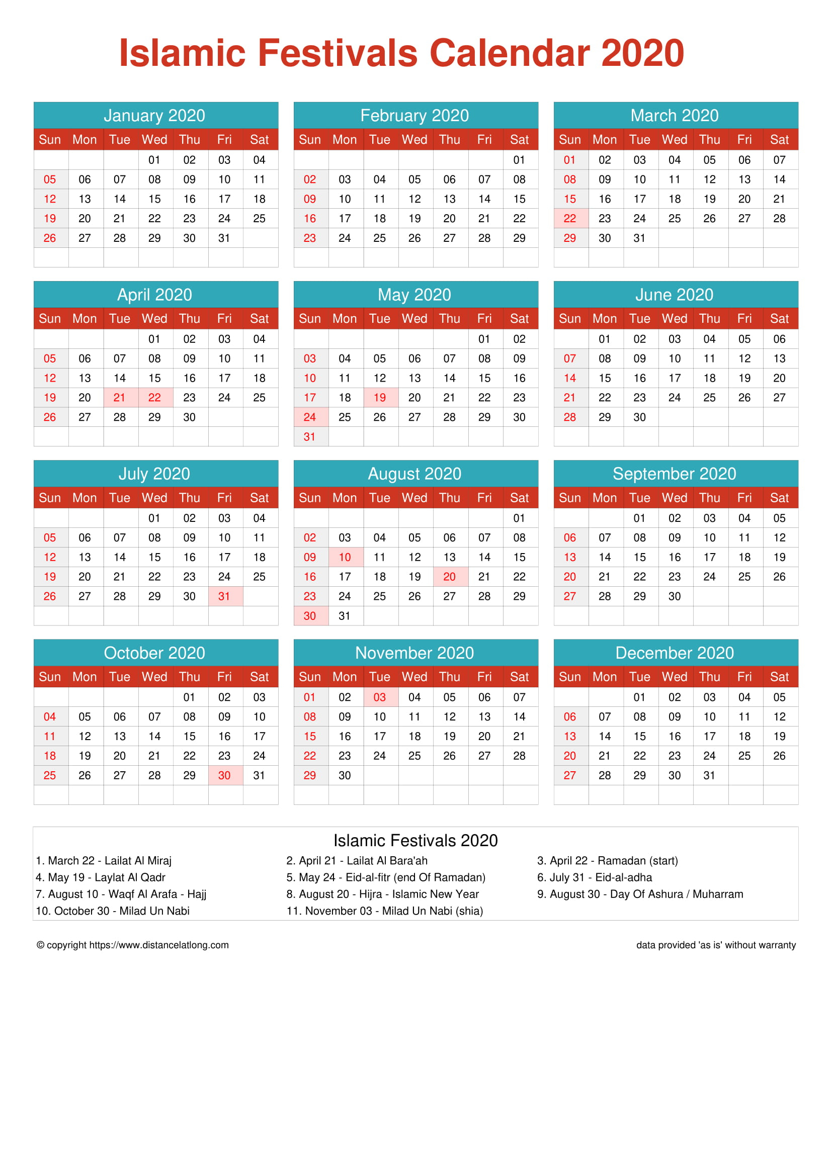 √ Islamic Calendar 2022 Pdf - Islamic Motivational 2022