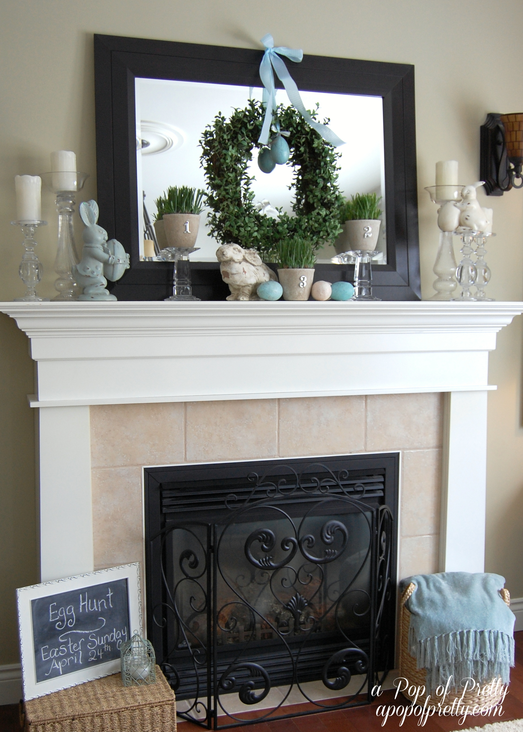 Easter Decorating Ideas - Mantel 2011 - A Pop Of Pretty