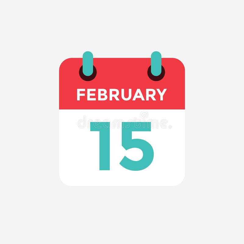 February 15 - Calendar Icon Stock Vector - Illustration Of