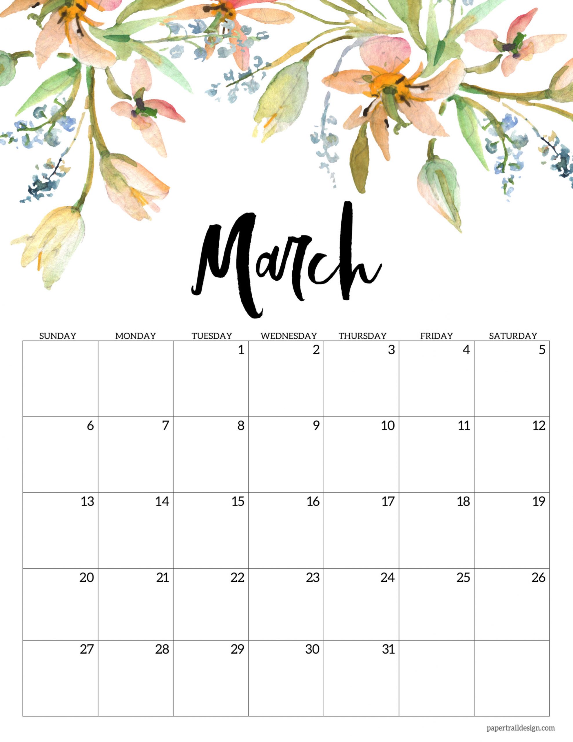 Free Printable 2022 Floral Calendar | Paper Trail Design