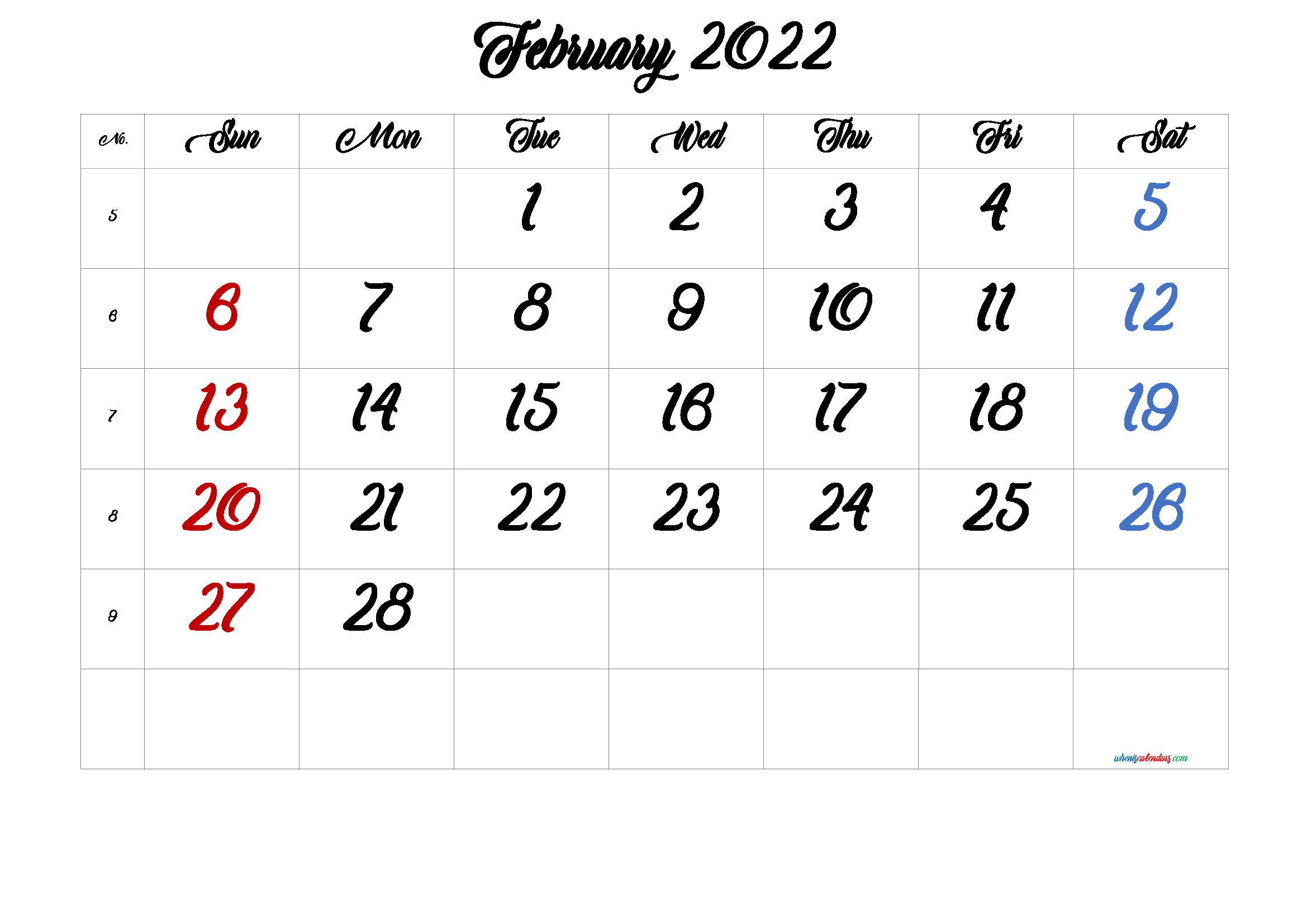 February 1 2022 Calendar