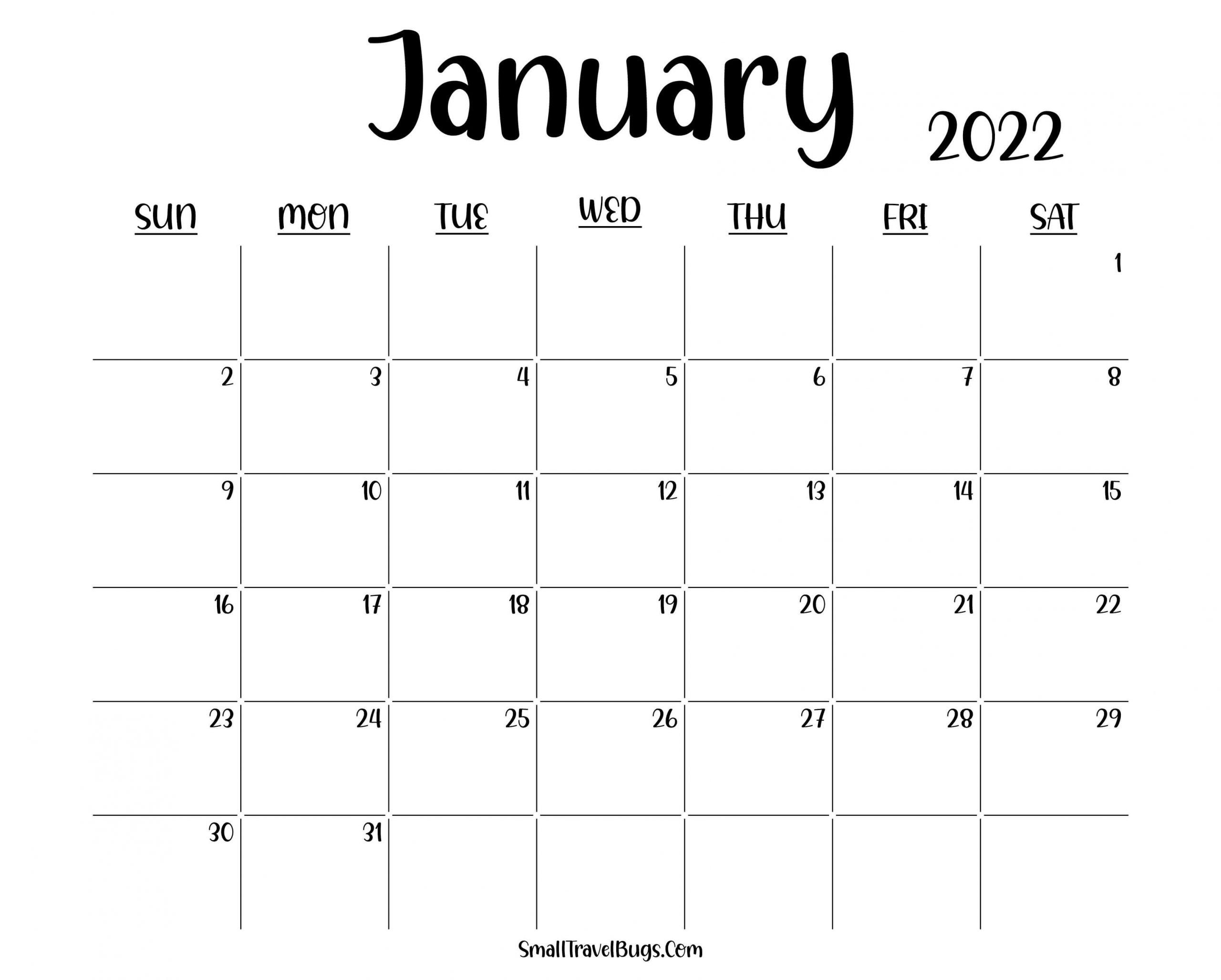 Printable January 2022 Calendar Two Column Notesheet - vrogue.co