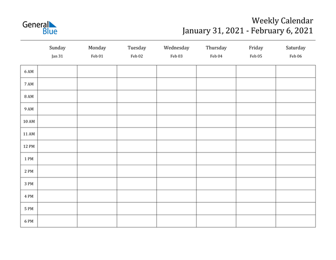 General Blue Printable Weekly Calendar 2022 - Printable