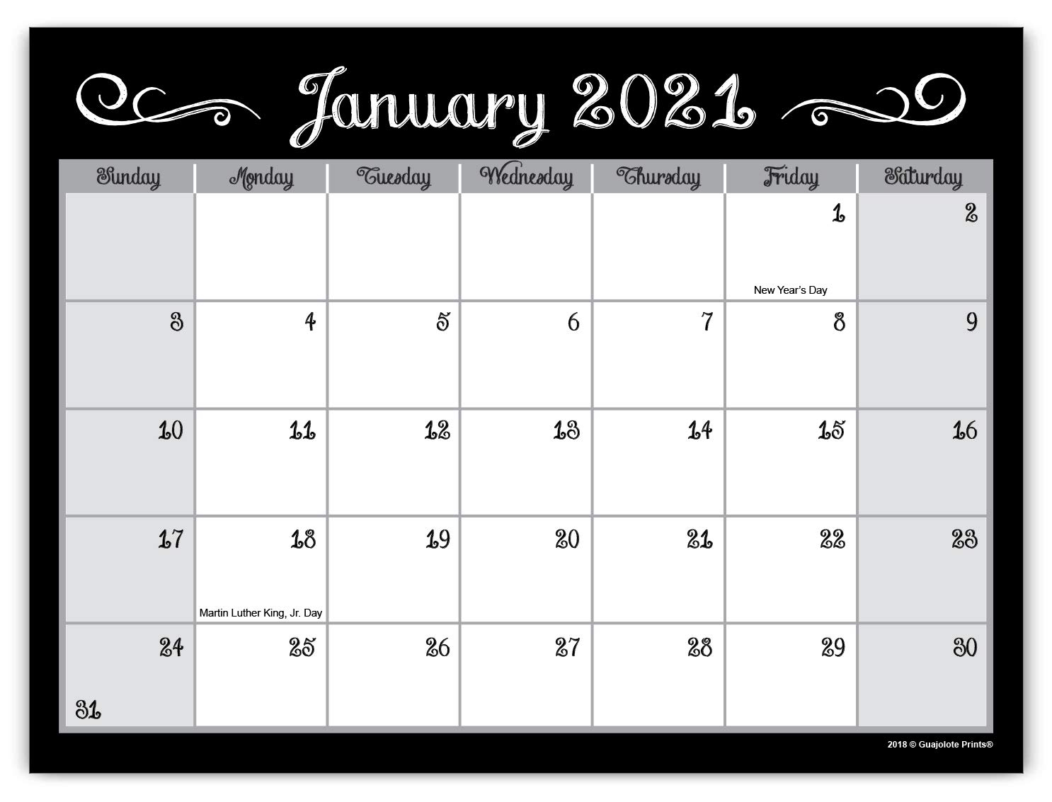 Guajolote Prints 2021-2022 Magnetic Monthly Calendar Pad