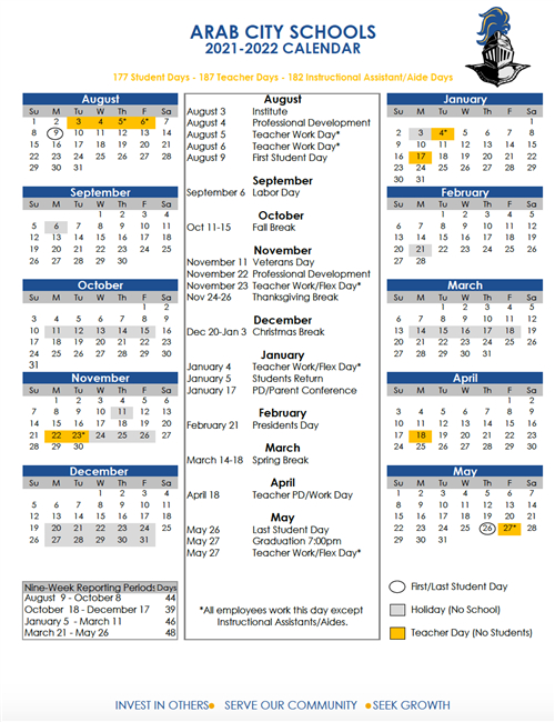 Huntsville City Schools 2021 2022 Calendar