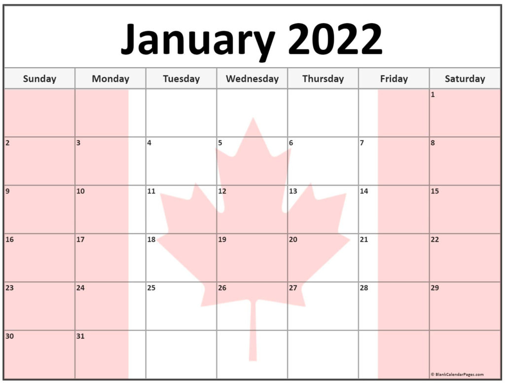 January 2022 Calendar Canada - Allcalendar