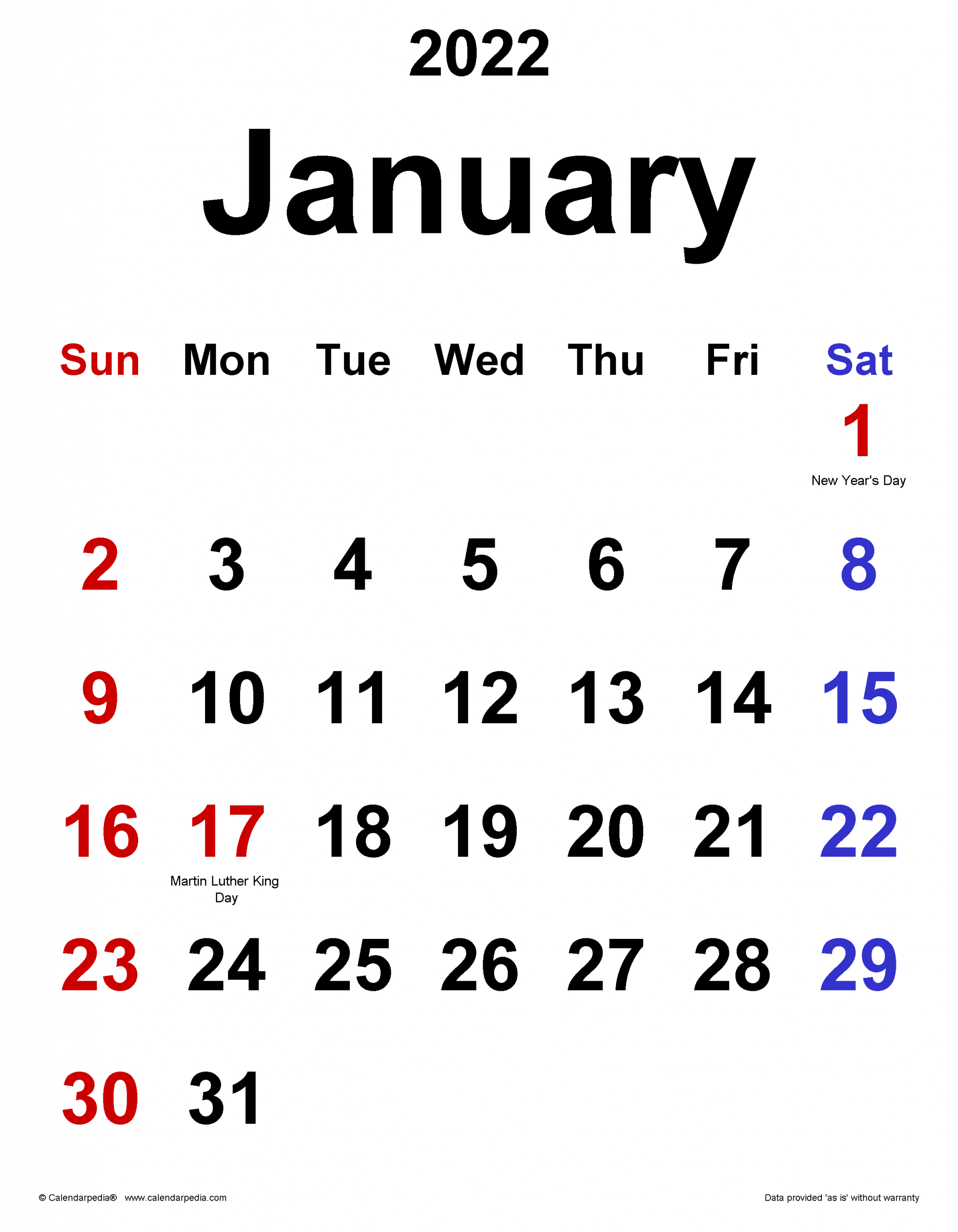 January 2022 Calendar Rustic