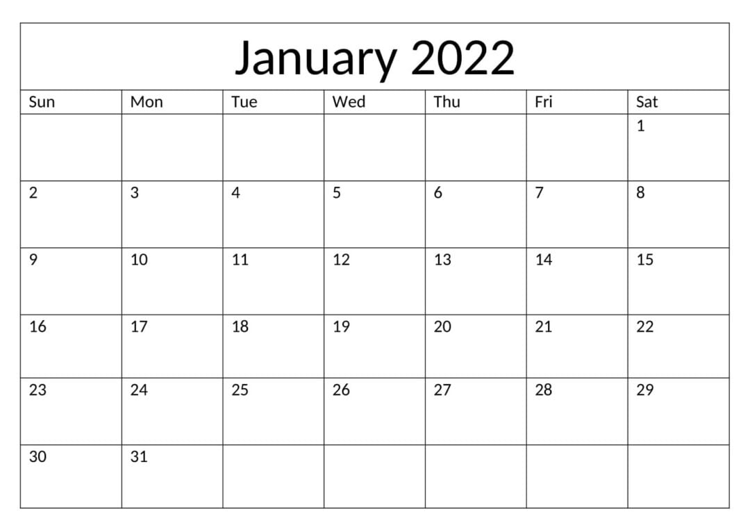 January 2022 Calendar Templates - Thecalendarpedia