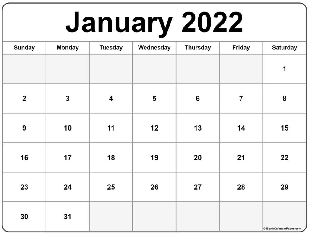 January 2022 Calendars - 2022 Printable Calendar