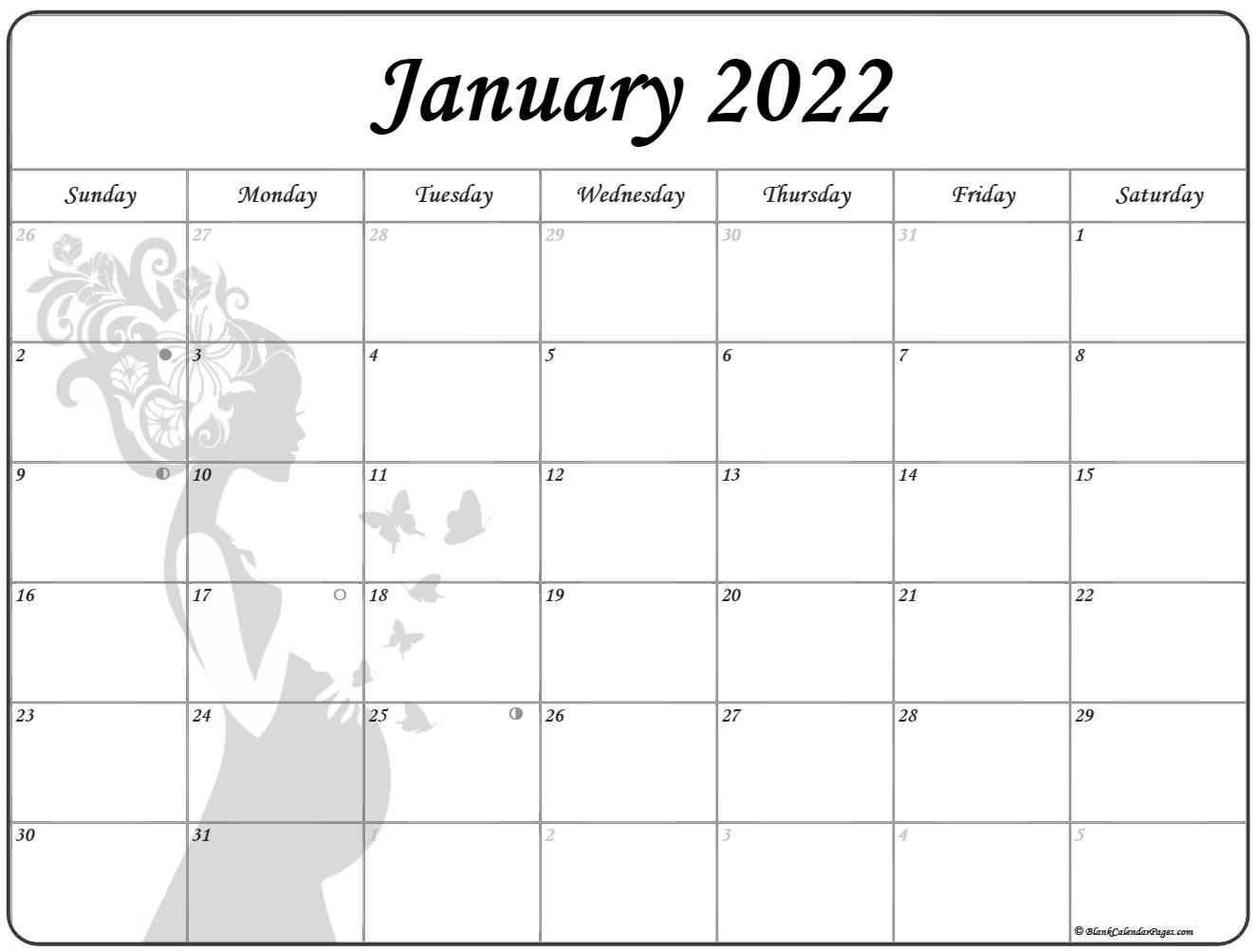 January 2022 Pregnancy Calendar | Fertility Calendar