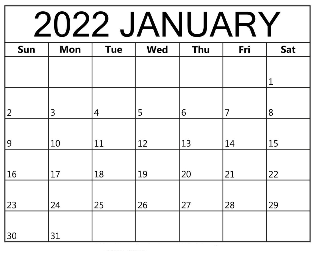 January Calendar 2022 With Notes » Mydailycalendars