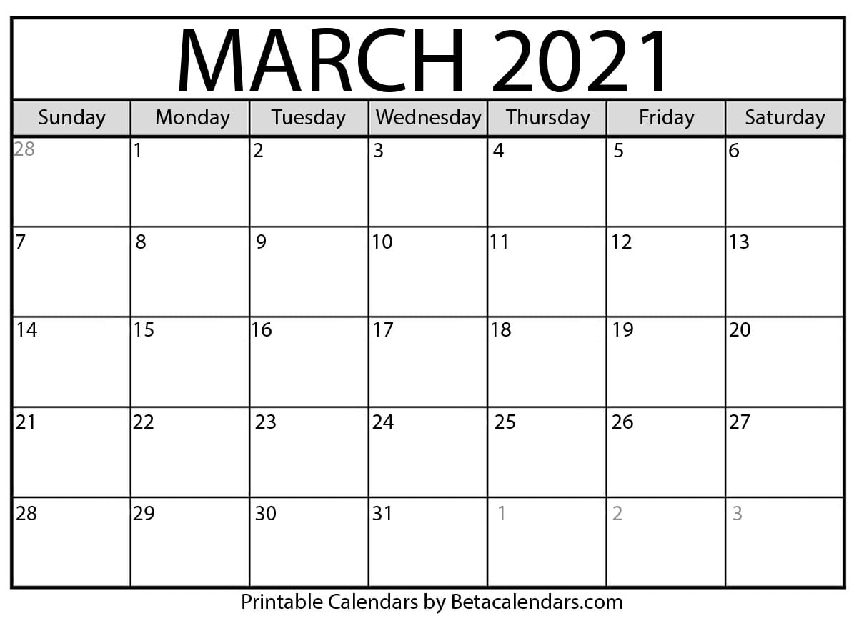 March 2021 Calendar Printable Betacalendars | 2021 Calendar