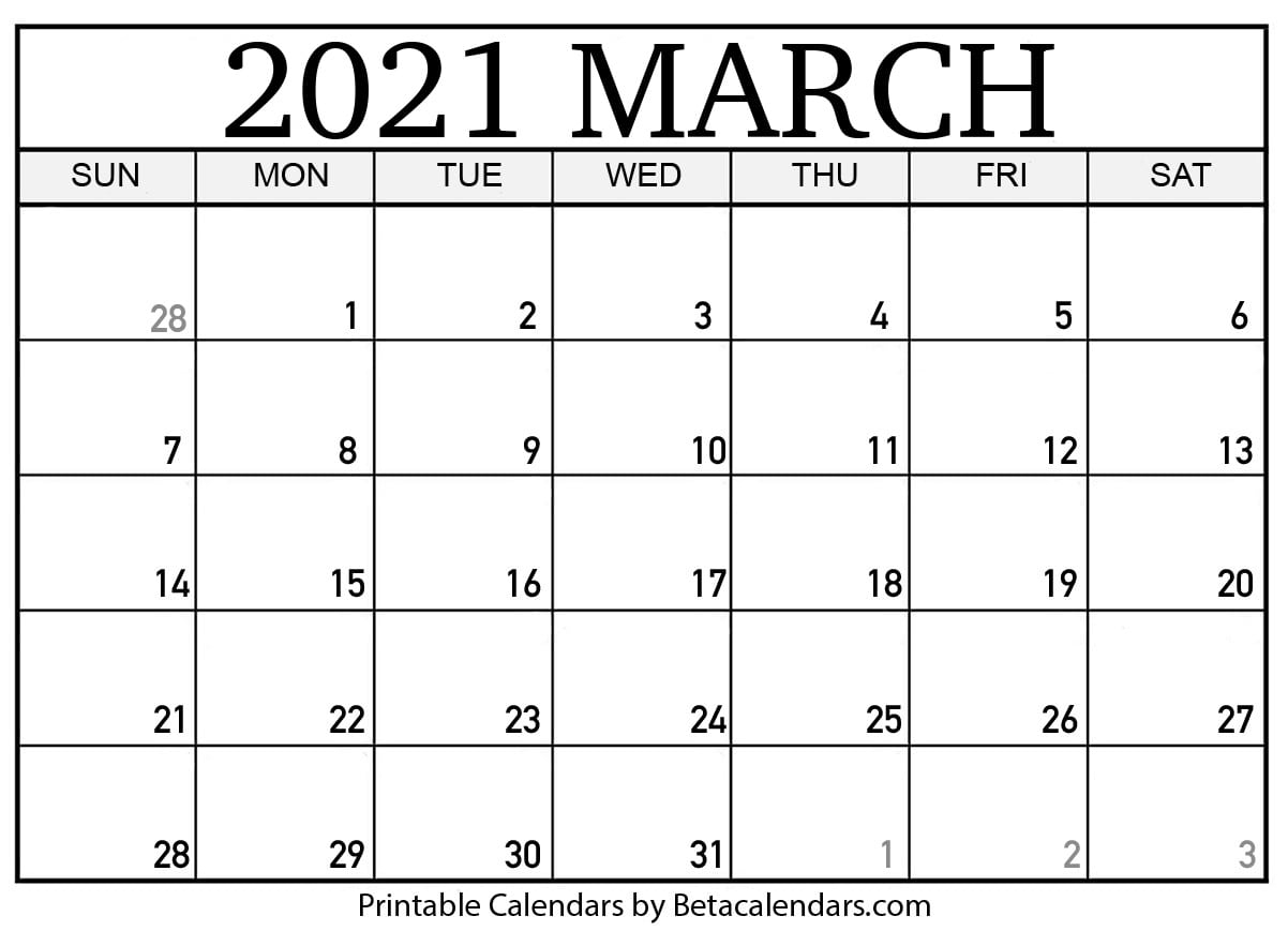 March 2021 Calendar Printable Betacalendars | 2021 Calendar